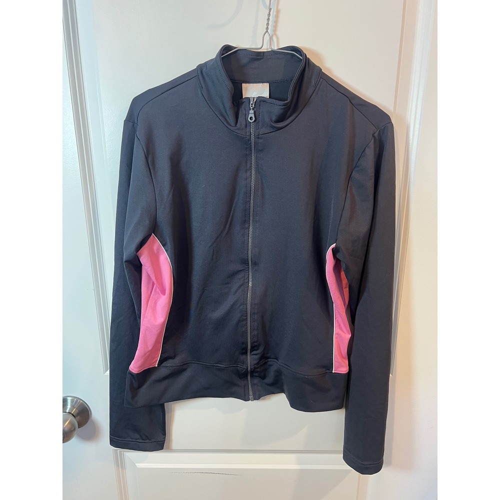 ProSpirit Womens Track Jacket Colorblock‎ Side Panels Black Pink Size L